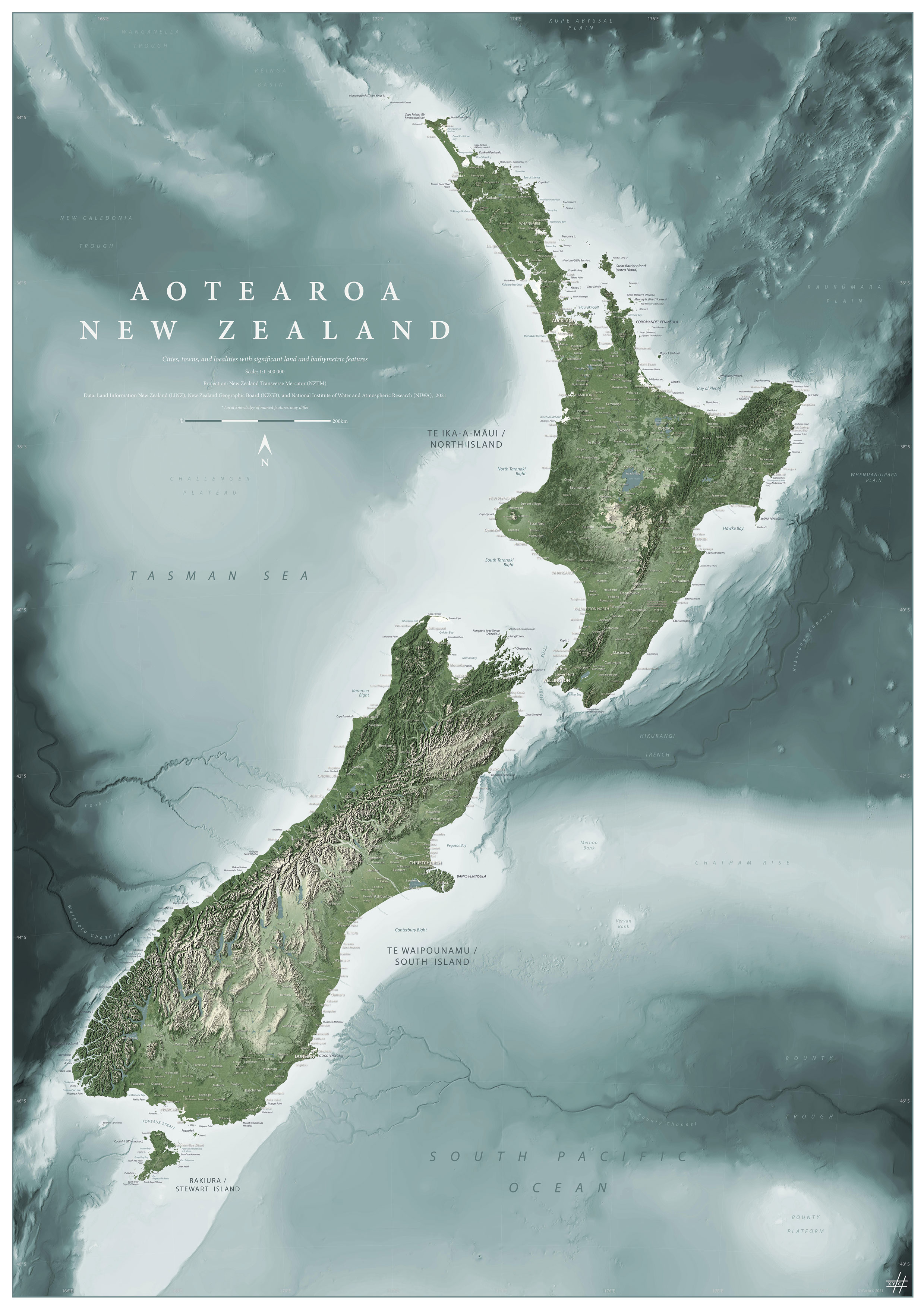 New Zealand Relief Map