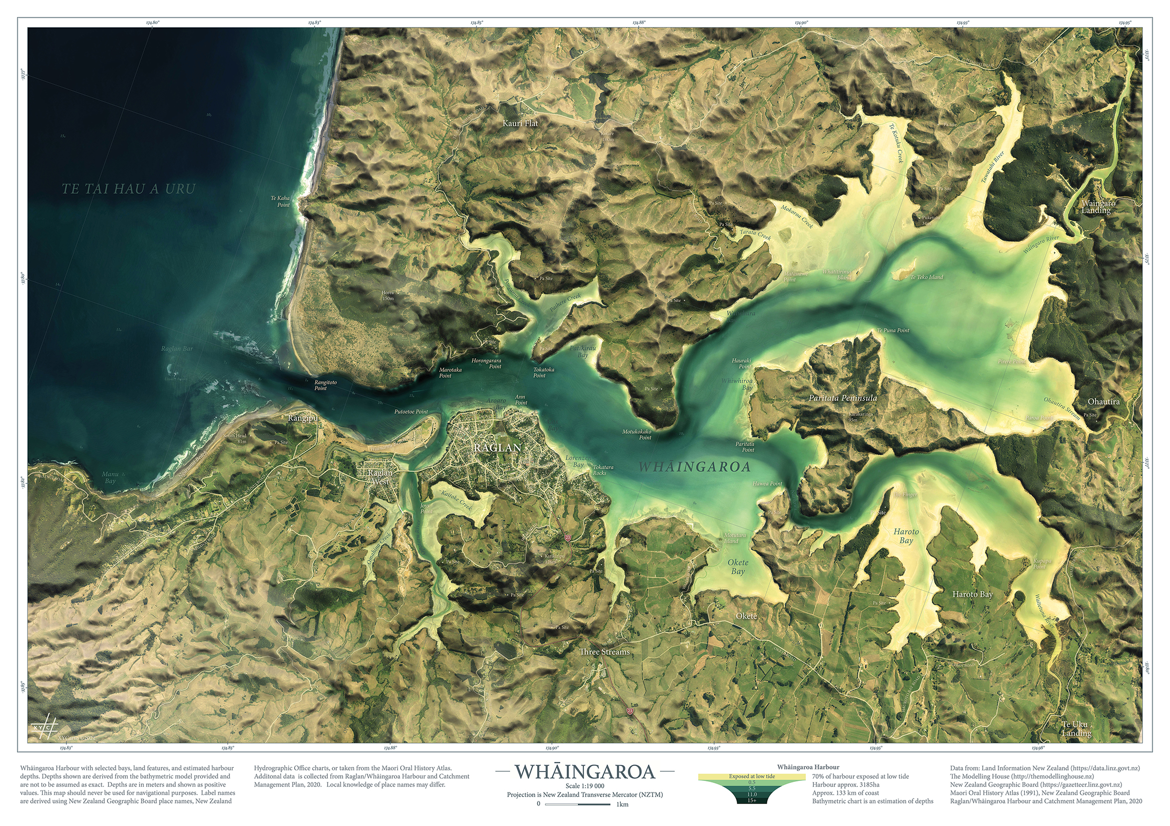 Raglan Bathymetry Map