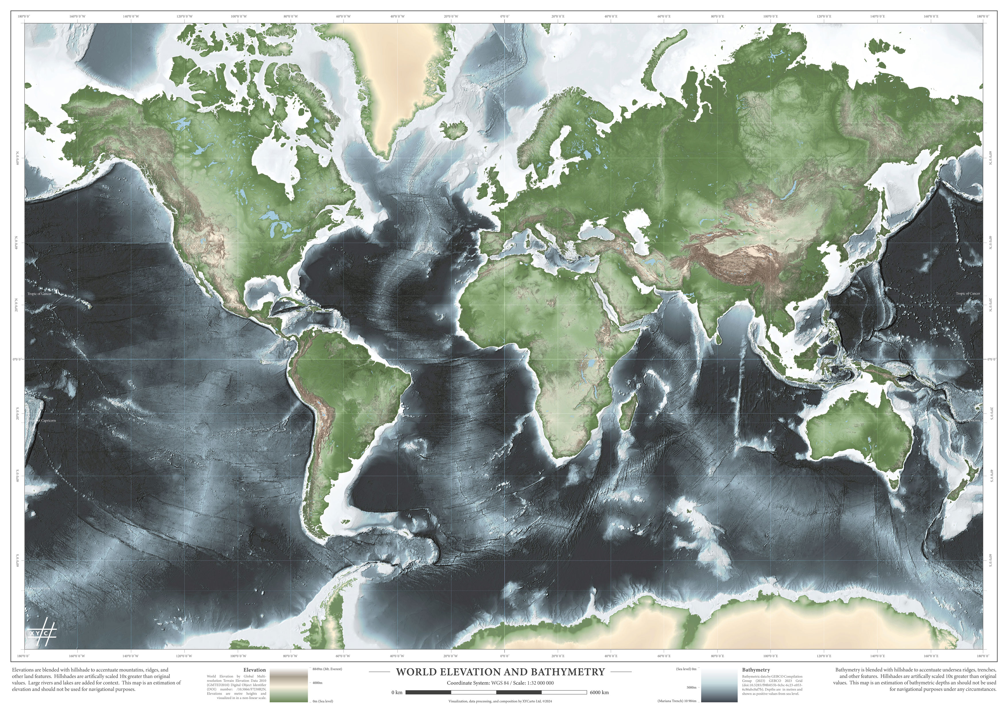 World Map Elevation