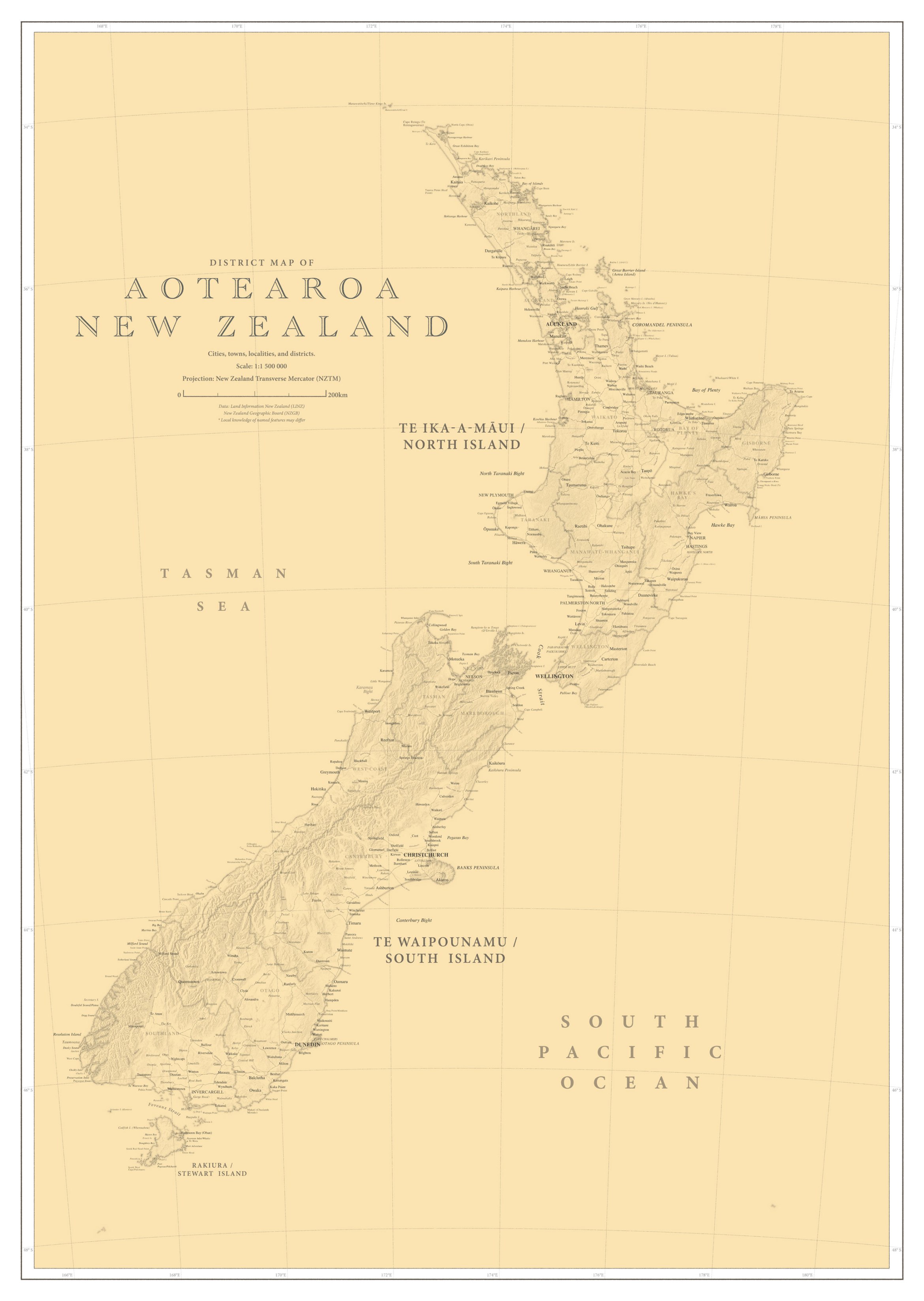 new-zealand-antique-topographic-map